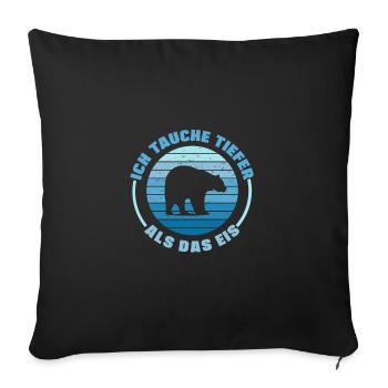 Ice Bathing Saying Ice Swimmers Sunbathing Ice Baths - Sofa pillowcase 17,3'' x 17,3'' (45 x 45 cm) - black - Front