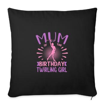Mum Of the Birthday Girl Twirling Family Design - Sofa pillowcase 17,3'' x 17,3'' (45 x 45 cm) - black - Front