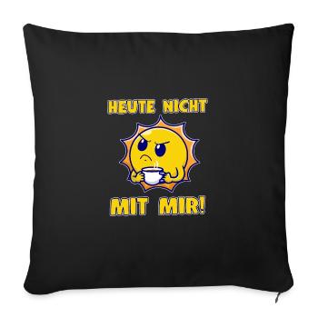 Not with me funny sun today - Sofa pillowcase 17,3'' x 17,3'' (45 x 45 cm) - black - Front