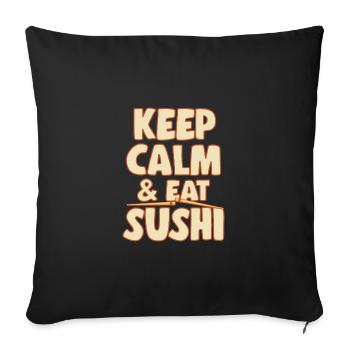 Japanese Food Lover Keep Calm & Eat Sushi - Sofakissenbezug 45 x 45 cm - Schwarz - Vorne