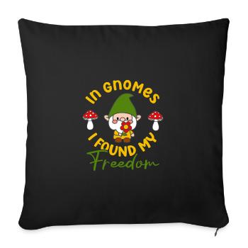 Dans les gnomes, j’ai trouvé mon cadeau amusant de nain de pelouse Freedom - Housse de coussin décorative 45 x 45 cm - noir - Devant