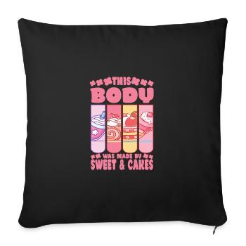 Cake Baker This Body Was Made By Sweet & Cakes - Sofa pillowcase 17,3'' x 17,3'' (45 x 45 cm) - black - Front