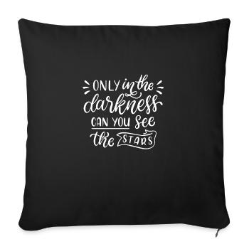 Saying Darkness Stars Spirituality - Sofa pillowcase 17,3'' x 17,3'' (45 x 45 cm) - black - Front
