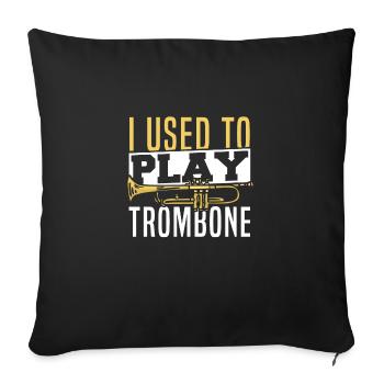 Brass Band Trombone Brass Trombonist - Sofa pillowcase 17,3'' x 17,3'' (45 x 45 cm) - black - Front