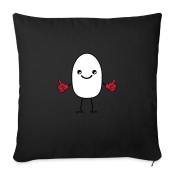 laughing egg - Sofa pillowcase 17,3'' x 17,3'' (45 x 45 cm) - black - Front