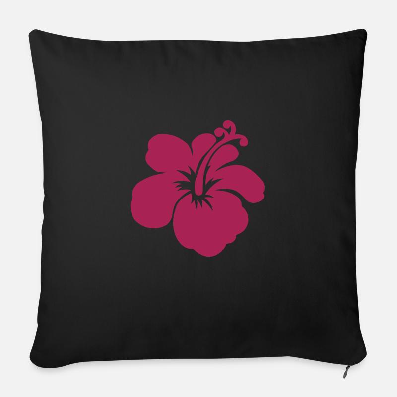 hibiskusblume - Sofakissenbezug 45 x 45 cm - Schwarz