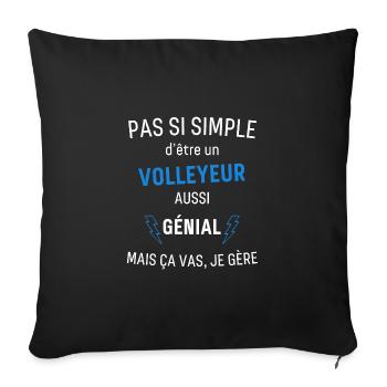 T-shirt Volleyeur Génial - Housse de coussin décorative 45 x 45 cm - noir - Devant