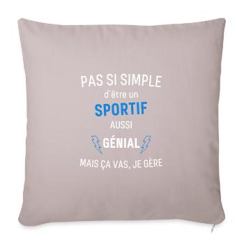 T-shirt Sportif Génial - Housse de coussin décorative 45 x 45 cm - taupe clair - Devant