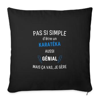 Karatéka Génial - Housse de coussin décorative 45 x 45 cm - noir - Devant