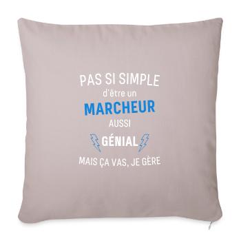 T-shirt Marcheur Génial - Housse de coussin décorative 45 x 45 cm - taupe clair - Devant