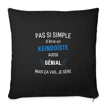 T-shirt Kendoïste Génial - Housse de coussin décorative 45 x 45 cm - noir - Devant
