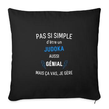 T-shirt Judoka Génial - Housse de coussin décorative 45 x 45 cm - noir - Devant