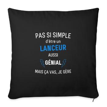 Tolles Launcher T-Shirt - Sofakissenbezug 45 x 45 cm - Schwarz - Vorne
