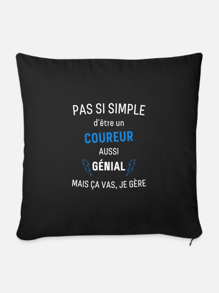 Awesome Runner - Sofa pillowcase 17,3'' x 17,3'' (45 x 45 cm) - black