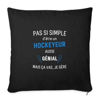 Hockeyeur Génial - Housse de coussin décorative 45 x 45 cm - noir - Devant