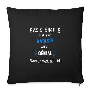 Badiste Génial - Housse de coussin décorative 45 x 45 cm - noir - Devant