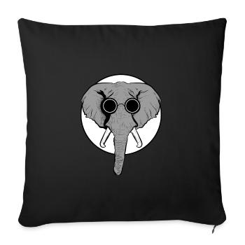 Cooler Elefant - Lustiges Design - Sofakissenbezug 45 x 45 cm - Schwarz - Vorne
