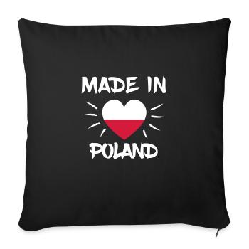 Pologne - Housse de coussin décorative 45 x 45 cm - noir - Devant