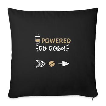 Powered By Boba - Coffee - Sofa pillowcase 17,3'' x 17,3'' (45 x 45 cm) - black - Front