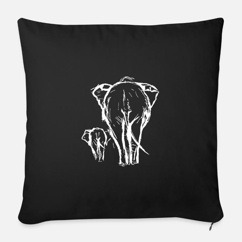 Elefant Safari Afrika Tierschützer Geschenk - Sofakissenbezug 45 x 45 cm - Schwarz