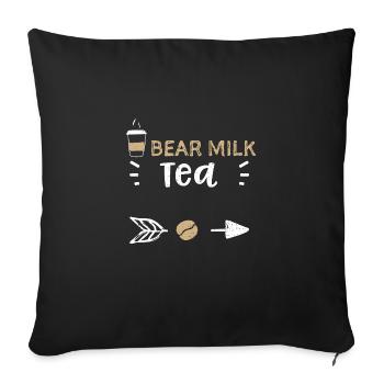 Bear Milk Tea - Coffee - Sofa pillowcase 17,3'' x 17,3'' (45 x 45 cm) - black - Front