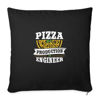 Pizza Production Engineer - Pizza - Sofa pillowcase 17,3'' x 17,3'' (45 x 45 cm) - black - Front