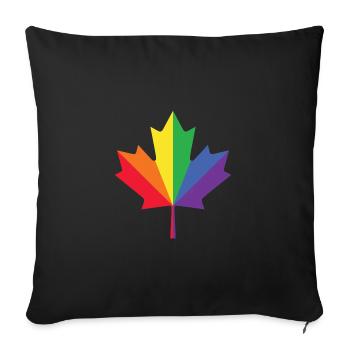 Canada maple leaf LGBT - Sofa pillowcase 17,3'' x 17,3'' (45 x 45 cm) - black - Front