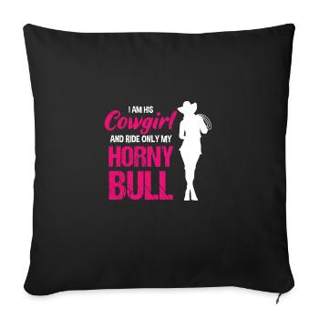 Wild West Western Rodeo Bull Riding Cowboy - Sofa pillowcase 17,3'' x 17,3'' (45 x 45 cm) - black - Front