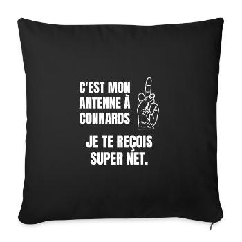 antenne à connards - Housse de coussin décorative 45 x 45 cm - noir - Devant