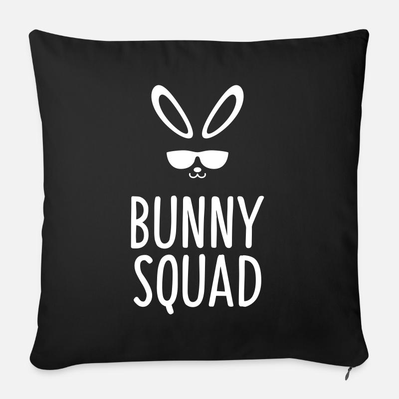 Célibataires Adieu Party Lapin Squad - Housse de coussin décorative 45 x 45 cm - noir