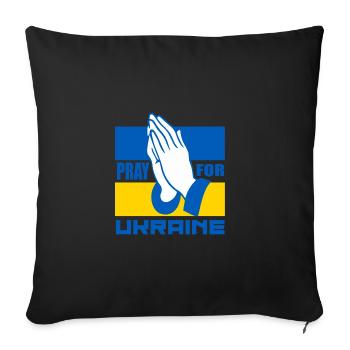PRAY FOR UKRAINE - Sofa pillowcase 17,3'' x 17,3'' (45 x 45 cm) - black - Front
