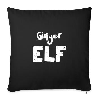 Ginger Elf - Christmas Elf - Sofa pillowcase 17,3'' x 17,3'' (45 x 45 cm) - black - Front