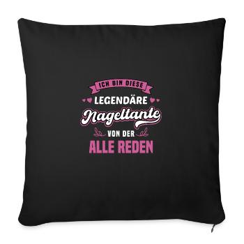 Nagelstudio Kosmetik Nageldesignerin Kosmetikerin - Sofakissenbezug 45 x 45 cm - Schwarz - Vorne