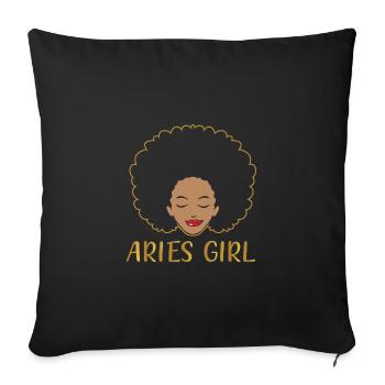 Zodiac sign Aries - Sofa pillowcase 17,3'' x 17,3'' (45 x 45 cm) - black - Front