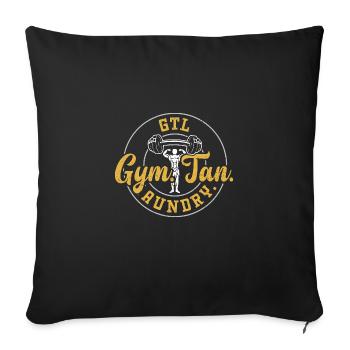 Salle de sport GTL. Tanner. Blanchisserie. -Gymnase - Housse de coussin décorative 45 x 45 cm - noir - Devant