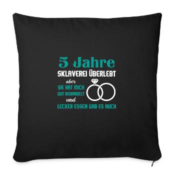 Hochzeitstag Jubiläum Verheiratet Ehe Ehemann - Sofakissenbezug 45 x 45 cm - Schwarz - Vorne