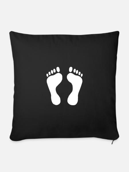 Footprint Footprint Footprint - Sofa pillowcase 17,3'' x 17,3'' (45 x 45 cm) - black
