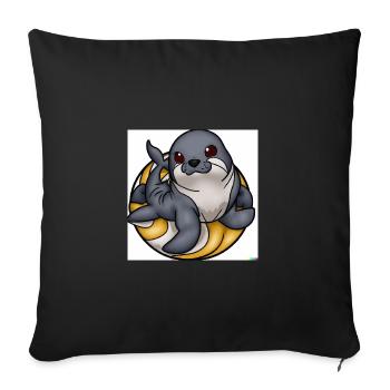 Seal Sticker - Sofakissenbezug 45 x 45 cm - Schwarz - Vorne