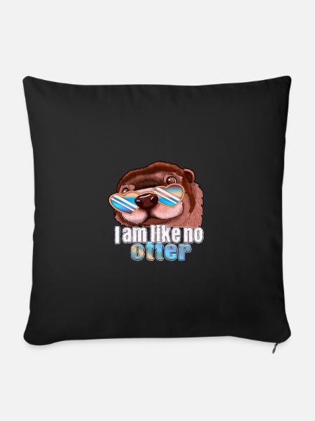 I am like no otter Design Otterkopf - Sofa pillowcase 17,3'' x 17,3'' (45 x 45 cm) - black