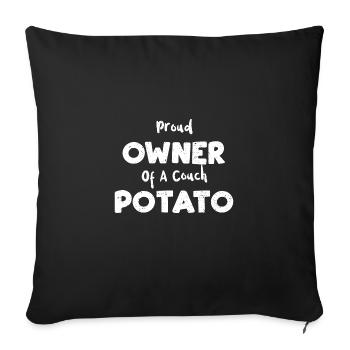 Fier propriétaire d’une pomme de terre de canapé - Housse de coussin décorative 45 x 45 cm - noir - Devant