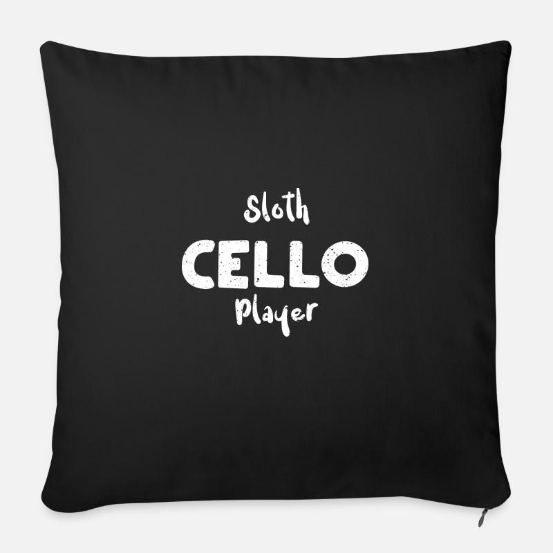 Sloth Cello Player - Music - Sofakissenbezug 45 x 45 cm - Schwarz