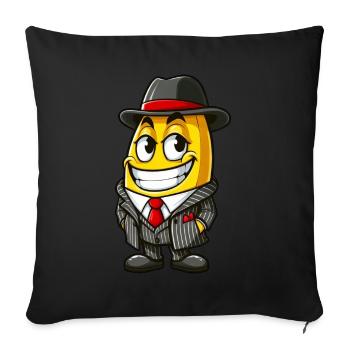 Cool Banane Mafia Gangster Dessin animé Élégant - Housse de coussin décorative 45 x 45 cm - noir - Devant