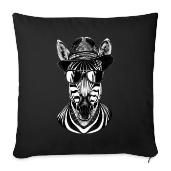 Zebra - Sofa pillowcase 17,3'' x 17,3'' (45 x 45 cm) - black - Front