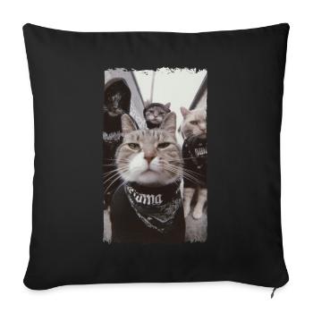 Gangster Cats Streetwear Cool Cat Motif - Housse de coussin décorative 45 x 45 cm - noir - Devant