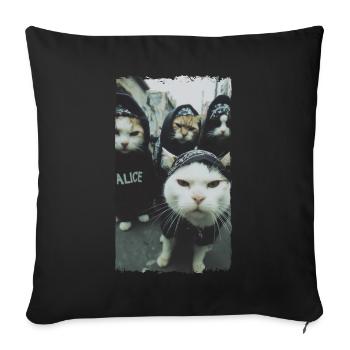 Gangster Cats Streetwear Cool Cat Motif - Housse de coussin décorative 45 x 45 cm - noir - Devant