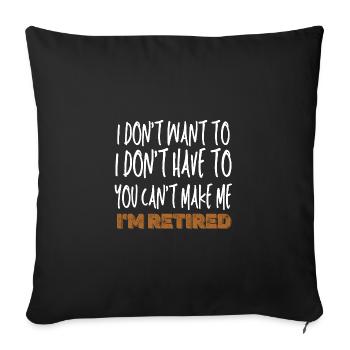 Retraite - Pension - Housse de coussin décorative 45 x 45 cm - noir - Devant