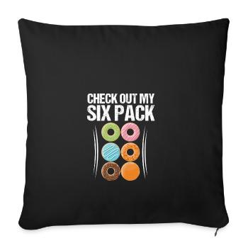 Look at my six pack donut pack logo gift - Sofa pillowcase 17,3'' x 17,3'' (45 x 45 cm) - black - Front