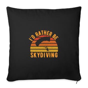 Parachutistes - Housse de coussin décorative 45 x 45 cm - noir - Devant