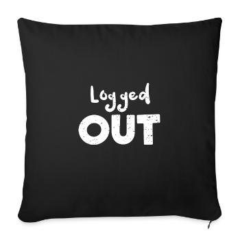 Logged Out - Hiking - Sofa pillowcase 17,3'' x 17,3'' (45 x 45 cm) - black - Front