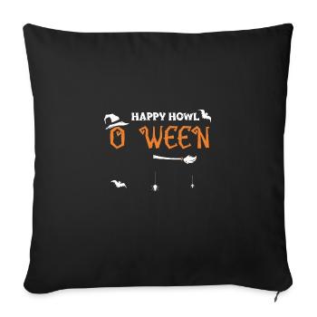Happy Howl O Ween - Halloween - Housse de coussin décorative 45 x 45 cm - noir - Devant